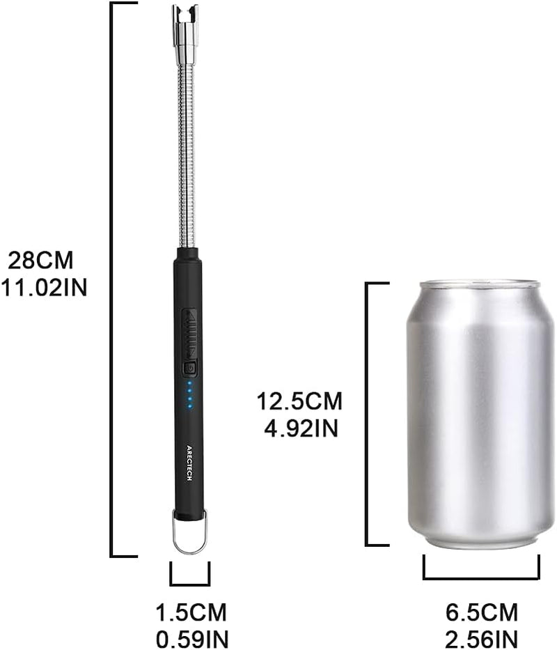Candle Electric Lighter Rechargeable USB Arc Lighter Windproof Plasma for Candle Cooking Bbqs Fireworks Birthday Gift Black