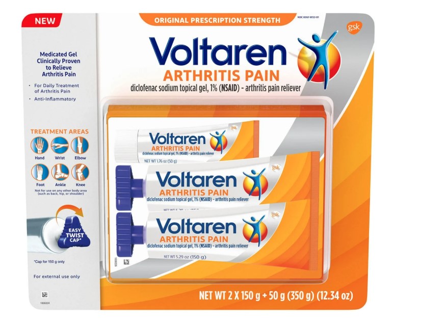 Voltaren Topical Arthritis Pain Relief Gel (2-Pack of 5.3oz. + 1 of 1.7 oz.)