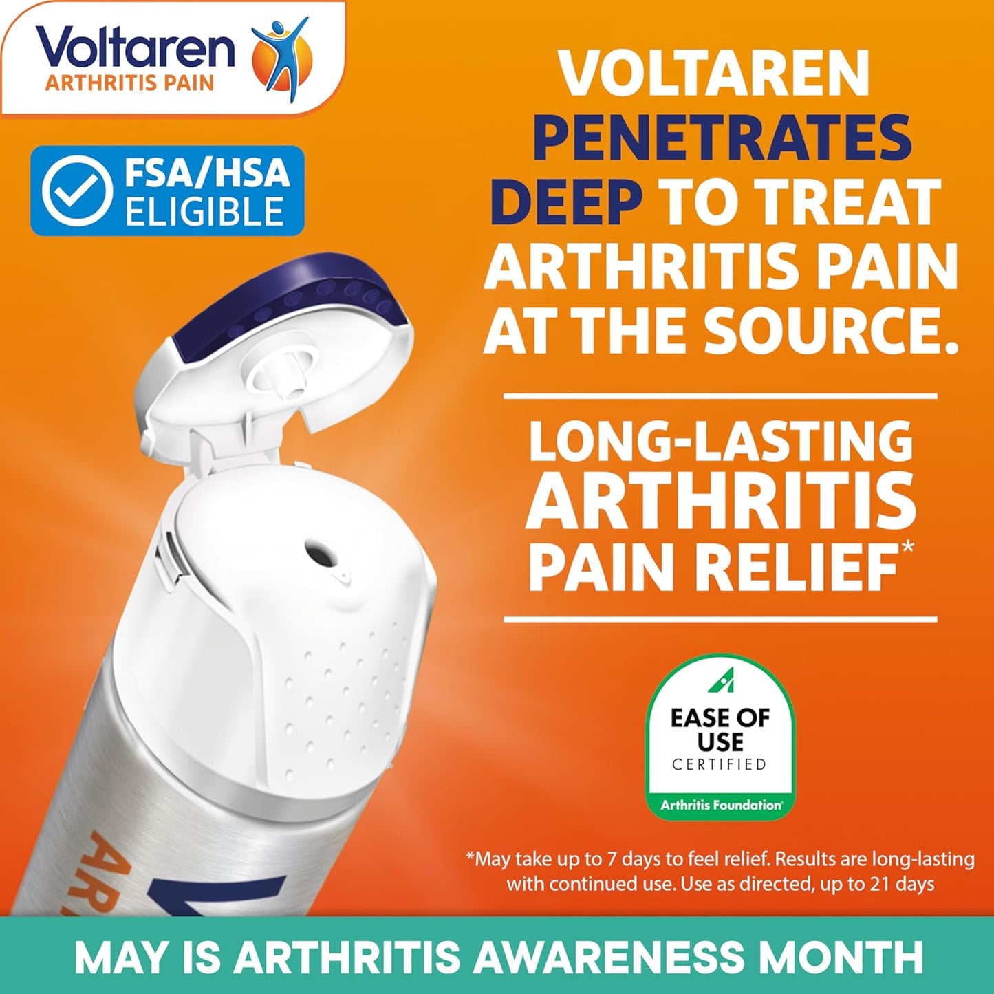 Voltaren Topical Arthritis Pain Relief Gel (2-Pack of 5.3oz. + 1 of 1.7 oz.)