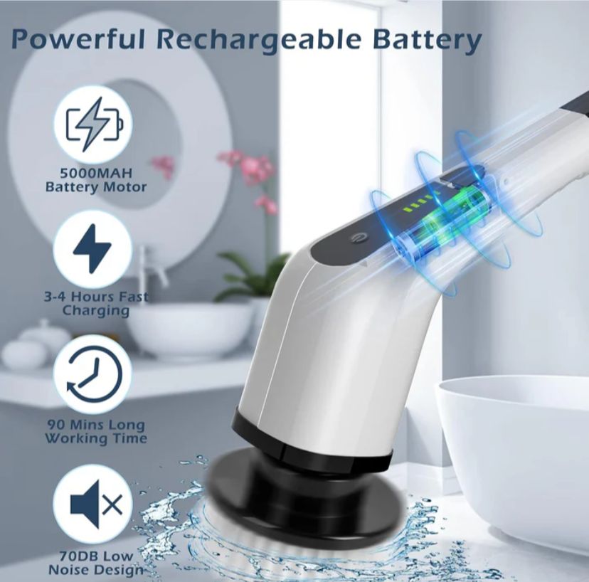 ¡GlowClean!🚿 Electric Spin Scrubber